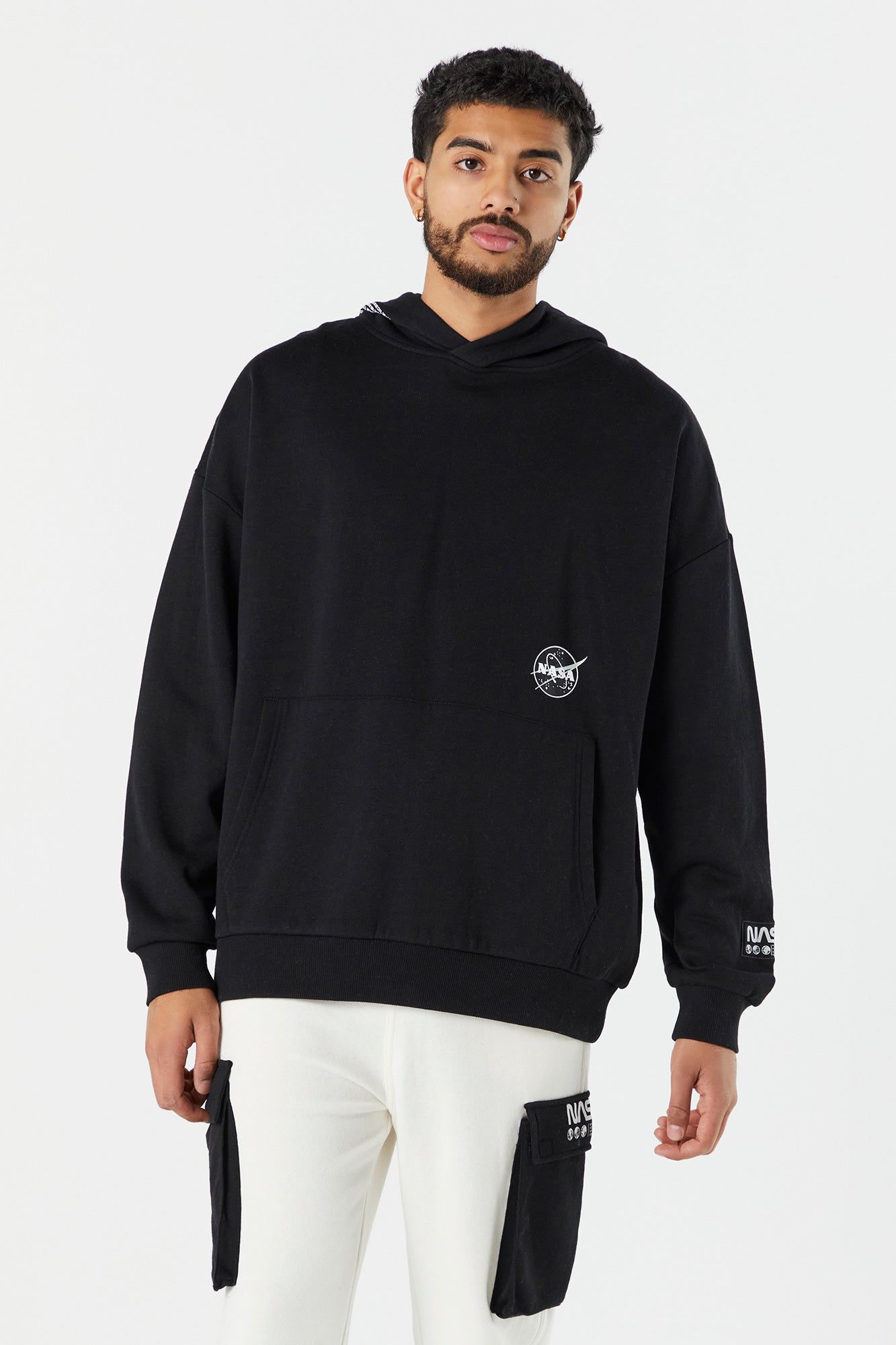 Black NASA Graphic Oversized Hoodie sold by Charlotte Russe
