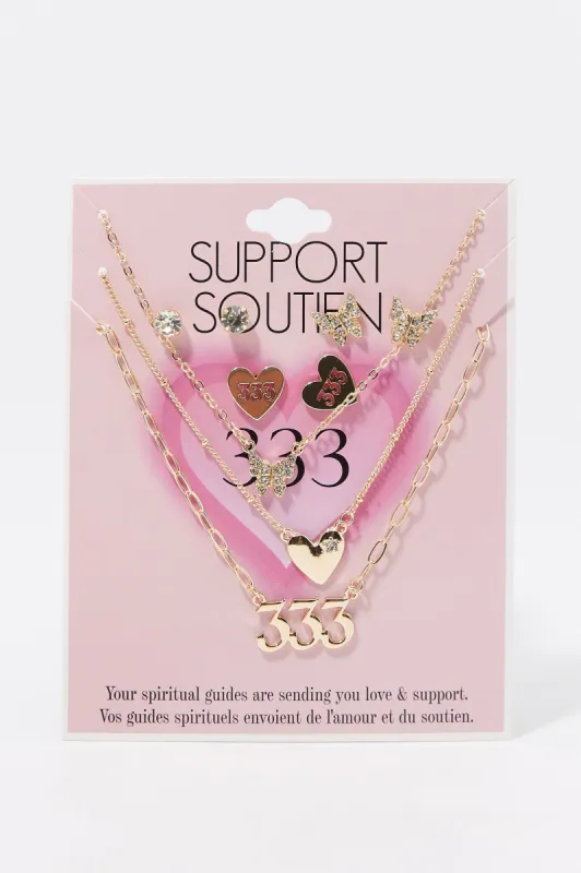 333 Necklace And Earring Set (6 Piece) sold by Charlotte Russe