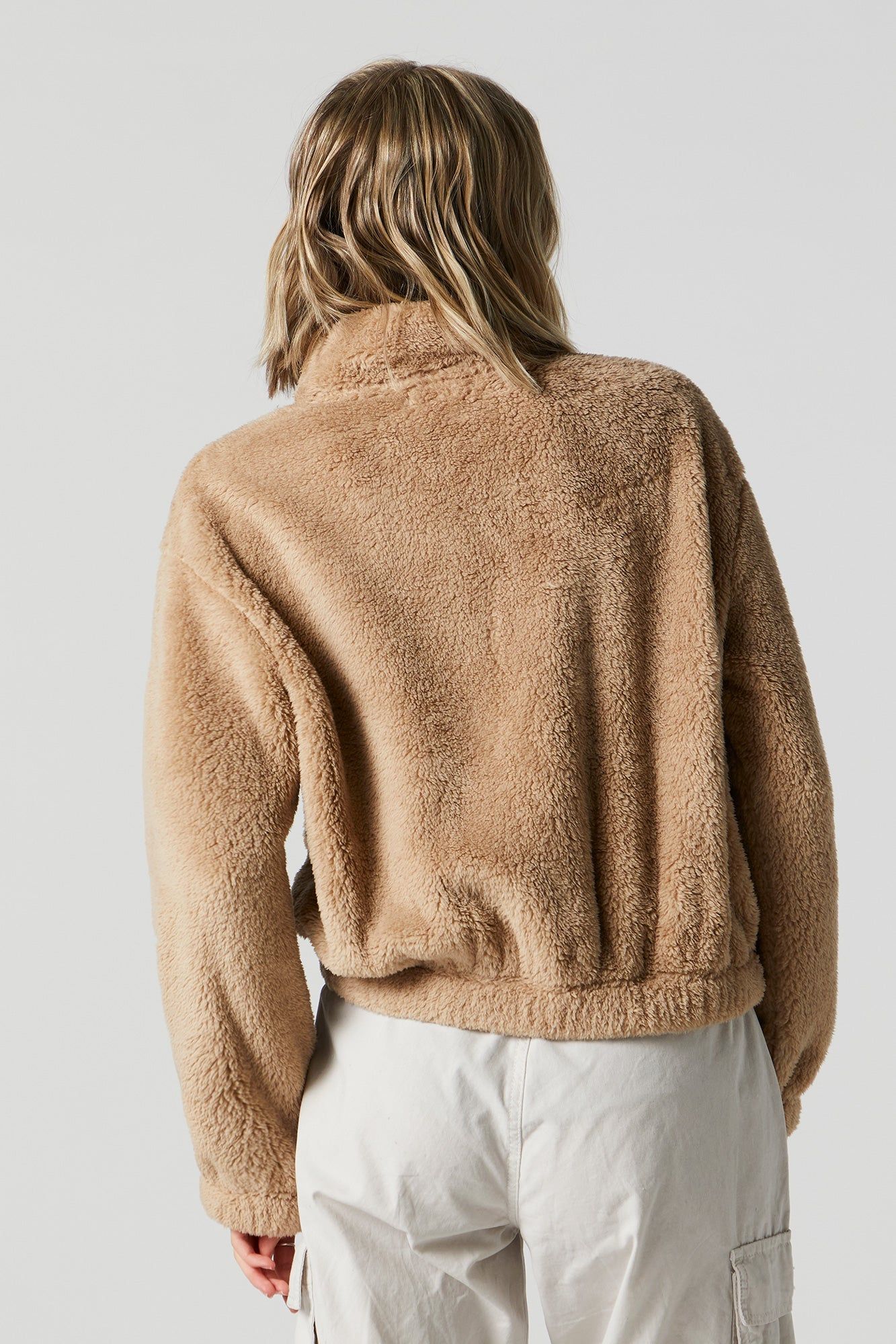 Coloured Plush Bomber Jacket sold by Charlotte Russe product image thumbnail 2