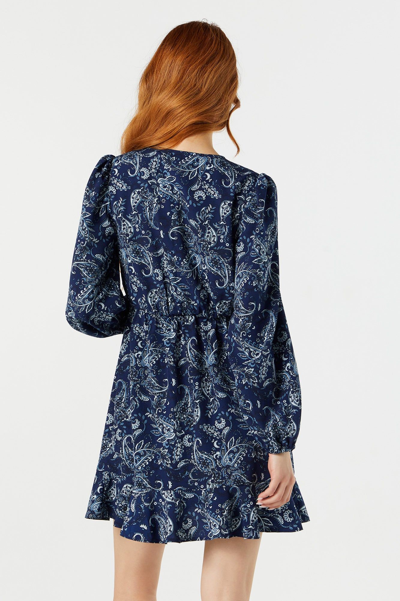 Paisley Print Long Sleeve Wrap Dress sold by Charlotte Russe product image thumbnail 2