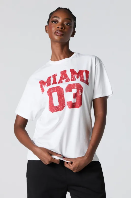 Miami 03 Graphic Boyfriend T-Shirt sold by Charlotte Russe