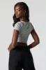Ribbed Corset Style Cropped T-Shirt sold by Charlotte Russe