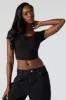 Ribbed Corset Style Cropped T-Shirt sold by Charlotte Russe
