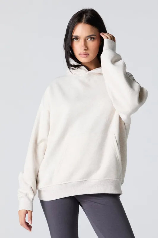 Oversized Solid Fleece Hoodie sold by Charlotte Russe