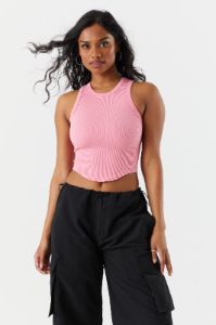 Seamless Ribbed Curved Hem Tank sold by Charlotte Russe