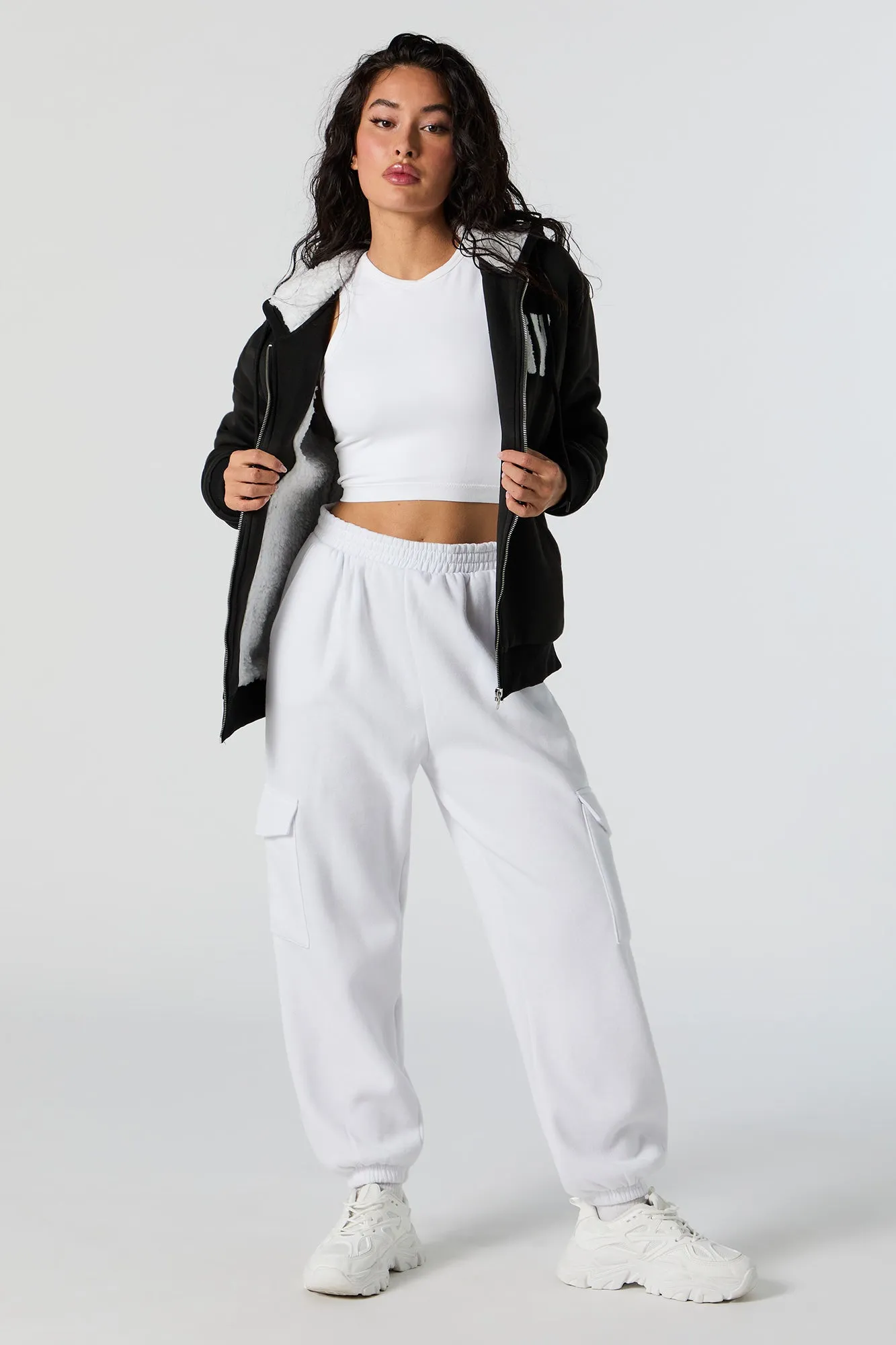 NY Chenille Embroidered Zip-Up Hoodie sold by Charlotte Russe product image thumbnail 3