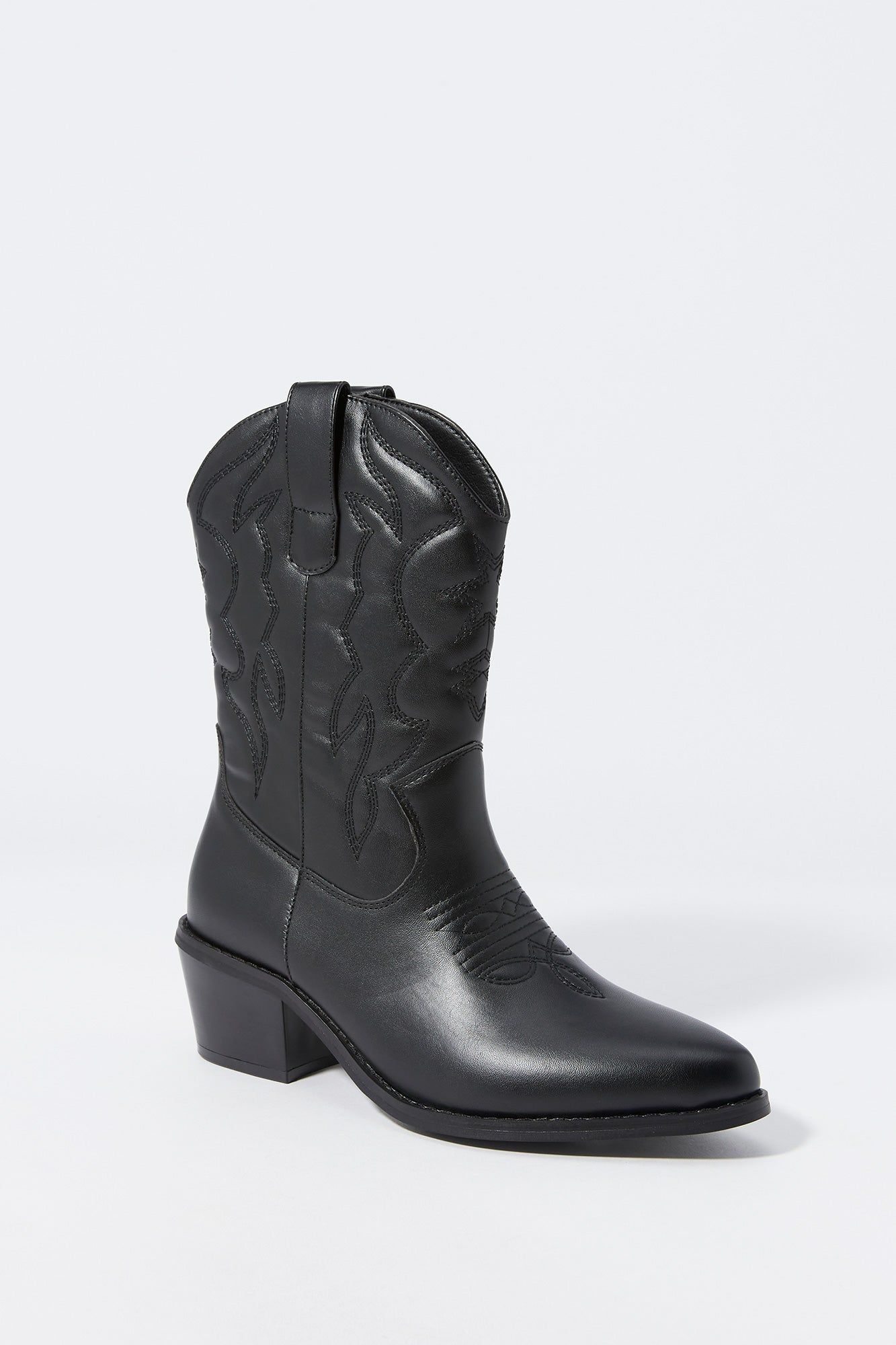 Faux Leather Mid Calf Cowboy Boot sold by Charlotte Russe product image thumbnail 2