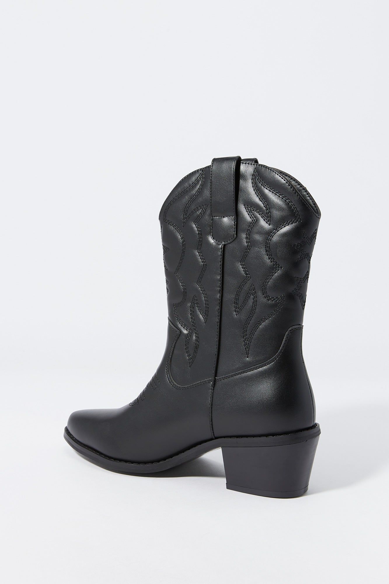 Faux Leather Mid Calf Cowboy Boot sold by Charlotte Russe product image thumbnail 3