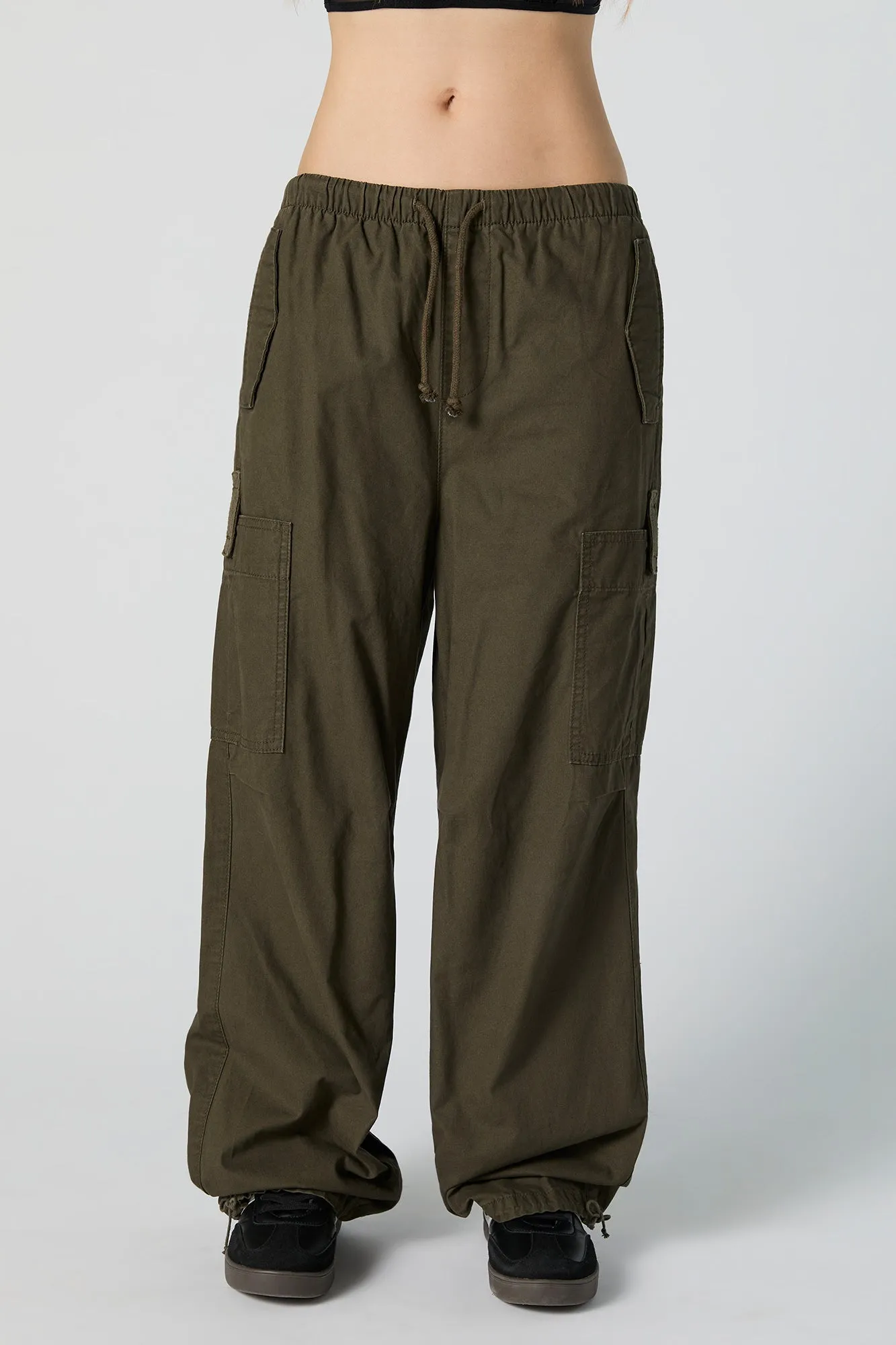 Green Colored Parachute Cargo Pant sold by Charlotte Russe product image thumbnail 2