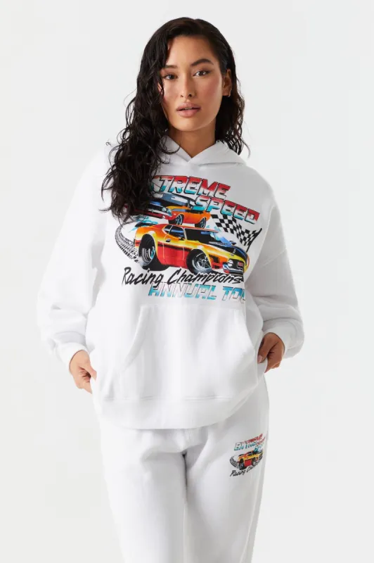 Extreme Speed Graphic Oversized Hoodie sold by Charlotte Russe