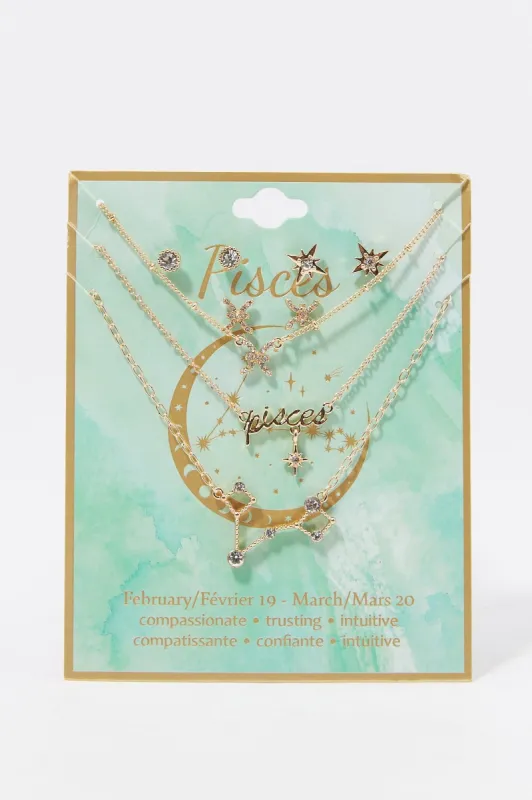 Pisces Rhinestone Necklace And Earring Set (6 Pieces) sold by Charlotte Russe