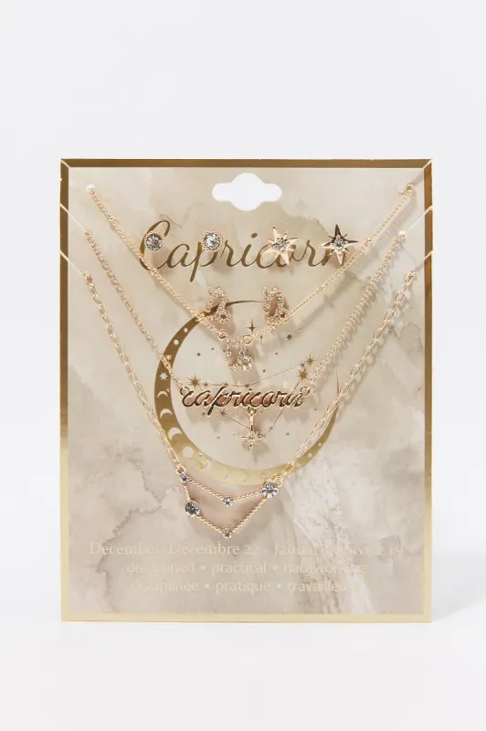 Capricorn Rhinestone Necklace And Earring Set (6 Pieces) sold by Charlotte Russe