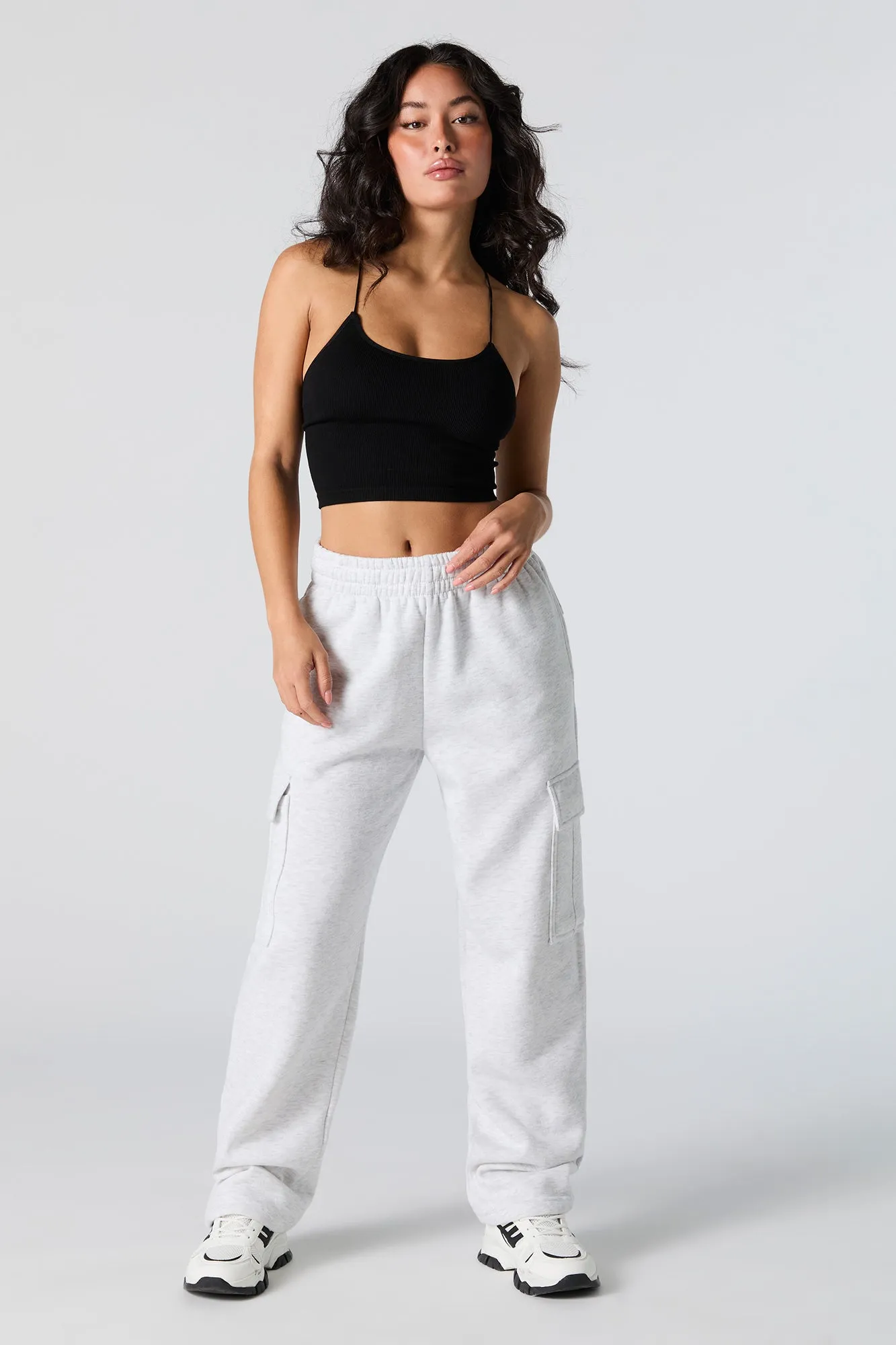 Seamless Ribbed Cropped Bungee Cami sold by Charlotte Russe product image thumbnail 4