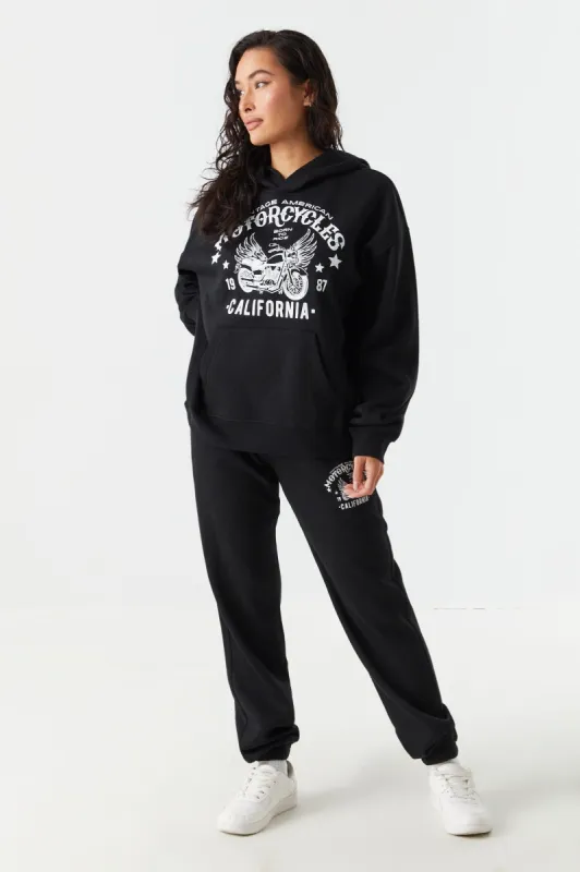 Motorcycles Cali Graphic Boyfriend Jogger sold by Charlotte Russe