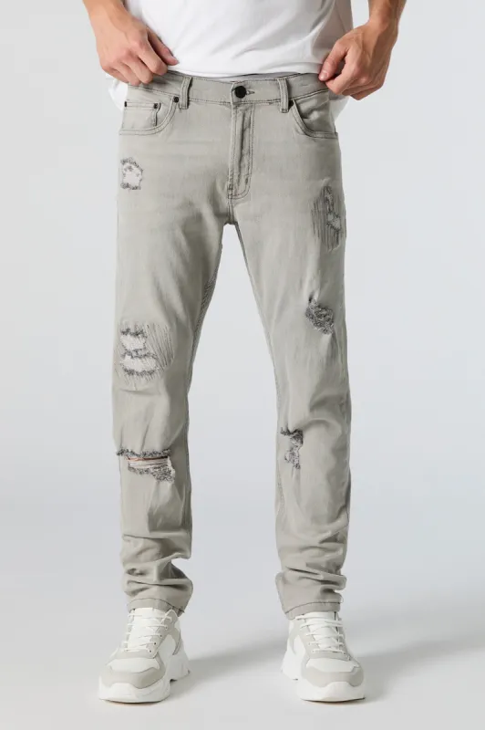 Grey Wash Distressed Jean sold by Charlotte Russe