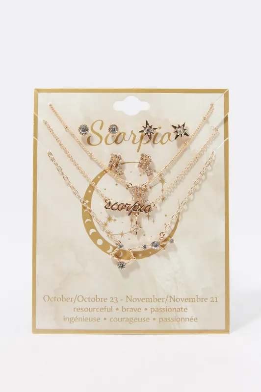 Scorpio Rhinestone Necklace And Earring Set (6 Pieces) sold by Charlotte Russe