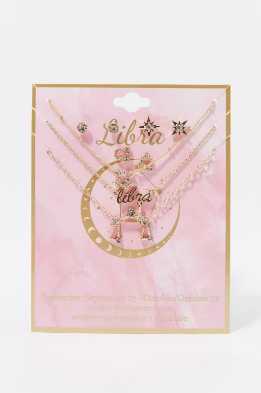 Libra Rhinestone Necklace And Earring Set (6 Pieces) sold by Charlotte Russe