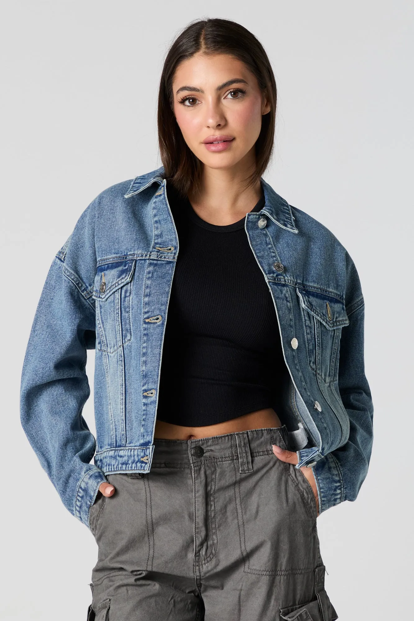 Denim Jacket sold by Charlotte Russe product image thumbnail 4
