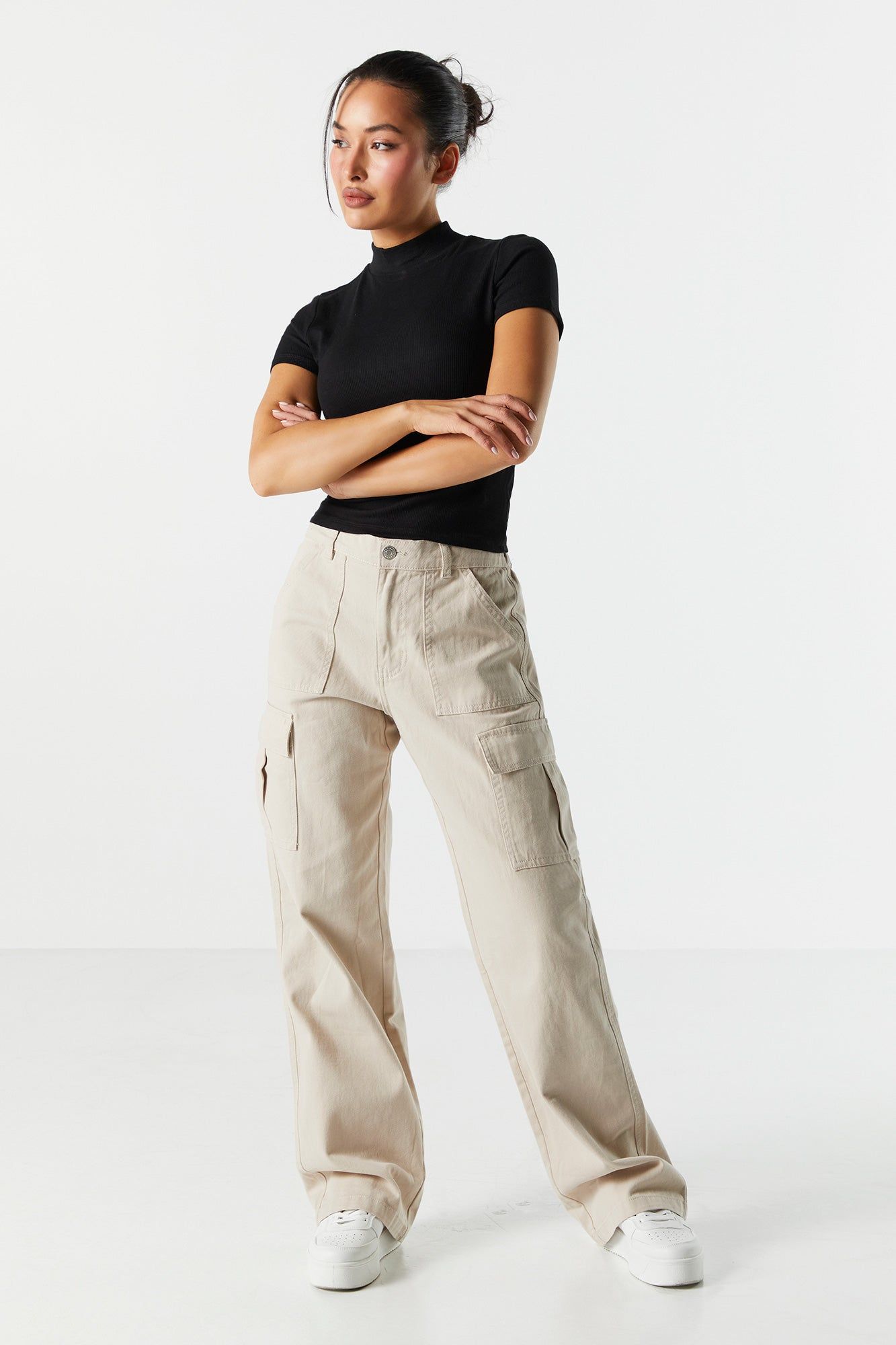 Ribbed Mock Neck Skimmer Top sold by Charlotte Russe product image thumbnail 3