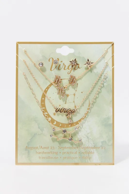 Virgo Rhinestone Necklace And Earring Set (6 Pieces) sold by Charlotte Russe