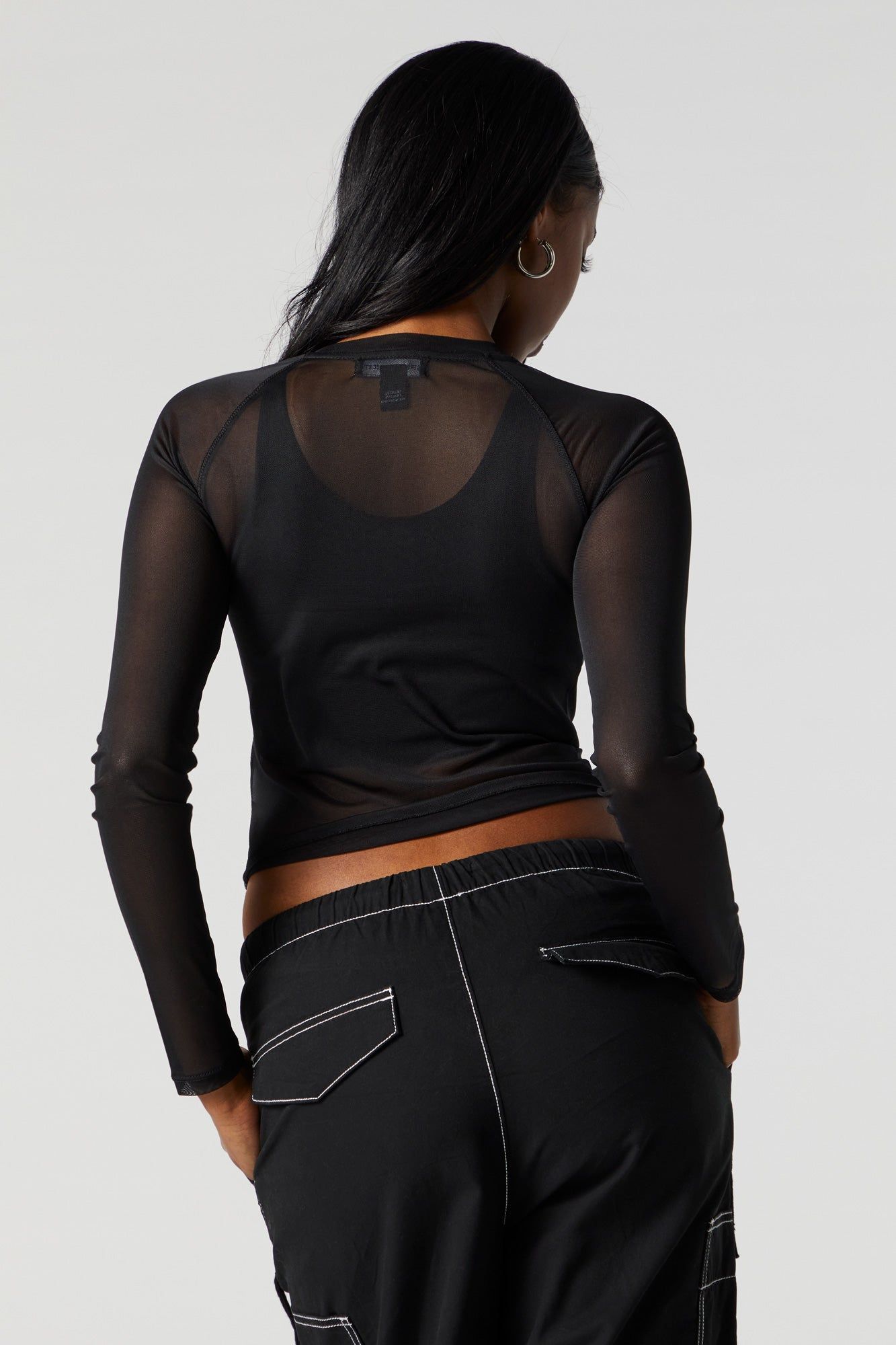 Mesh Long Sleeve Top sold by Charlotte Russe product image thumbnail 2