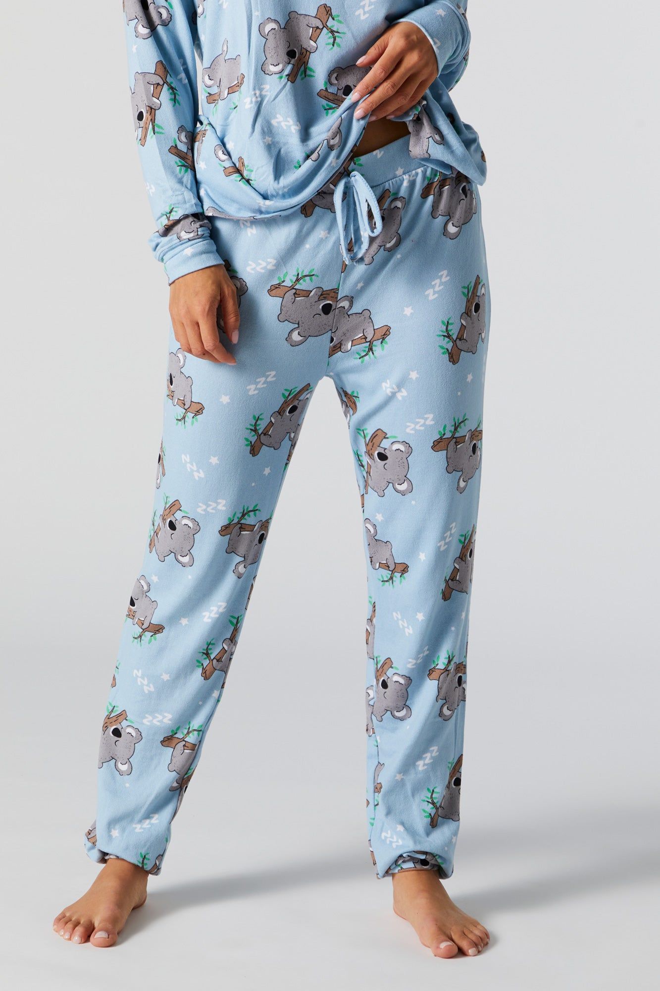 Sleeping Koala Print 2 Piece Pajama Set sold by Charlotte Russe product image thumbnail 4