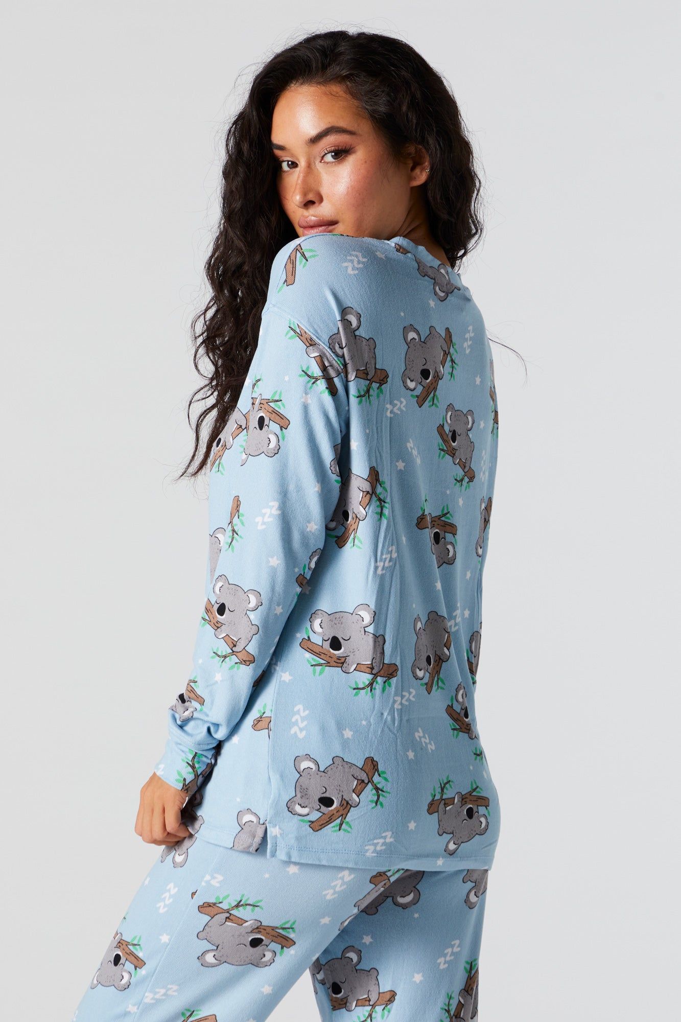 Sleeping Koala Print 2 Piece Pajama Set sold by Charlotte Russe product image thumbnail 3