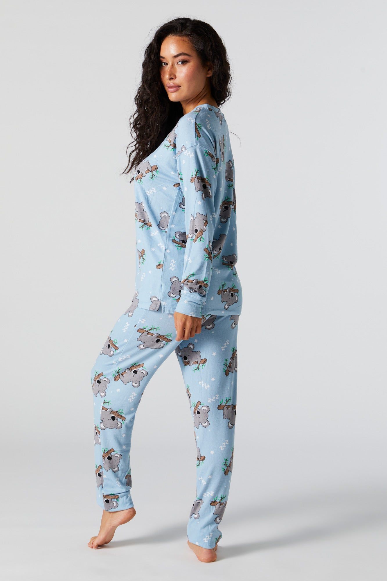 Sleeping Koala Print 2 Piece Pajama Set sold by Charlotte Russe product image thumbnail 5