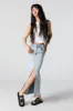 Light Wash Denim Front Slit Maxi Skirt sold by Charlotte Russe