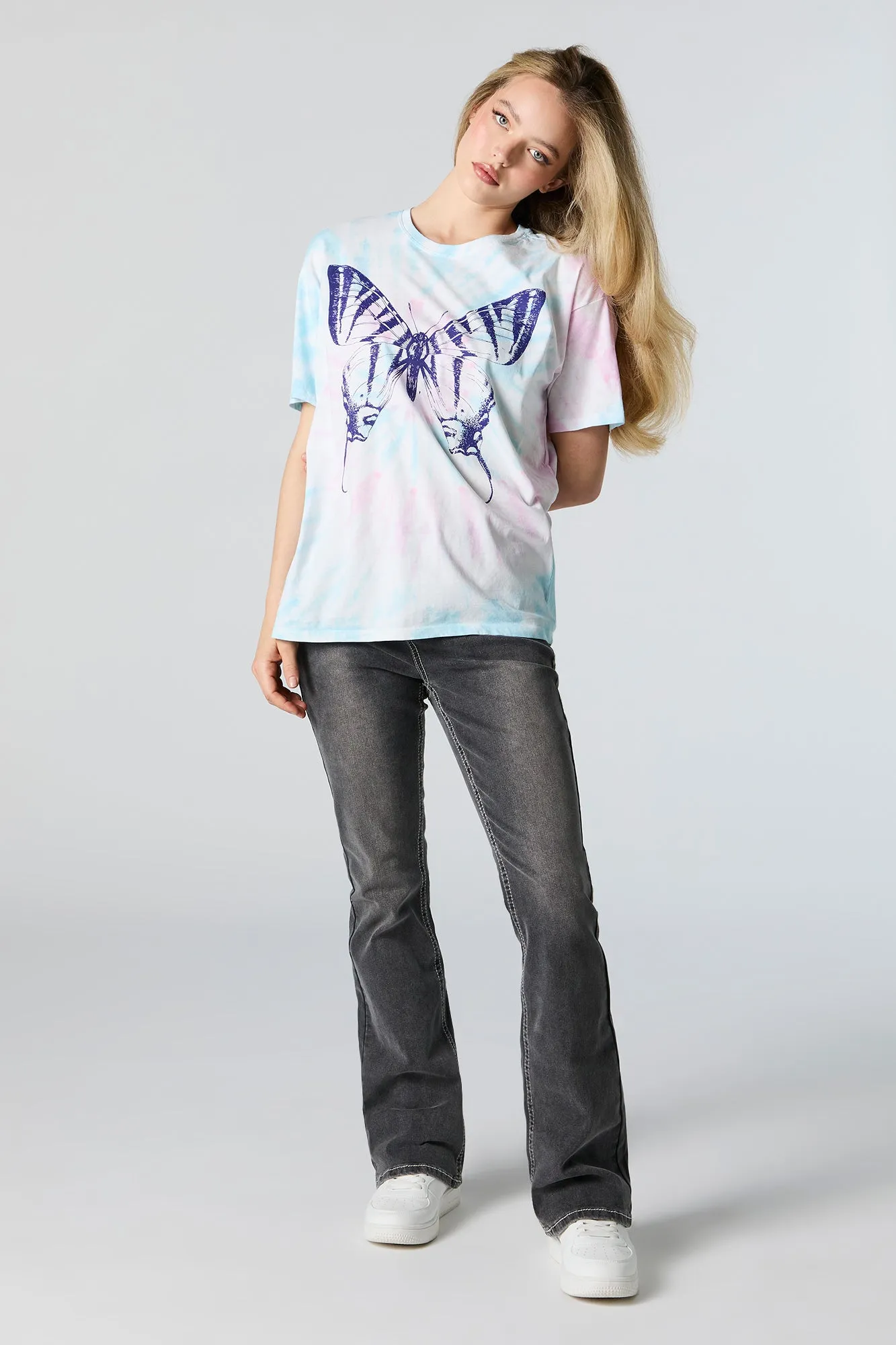 Butterfly Graphic Tie-Dye T-Shirt sold by Charlotte Russe product image thumbnail 3