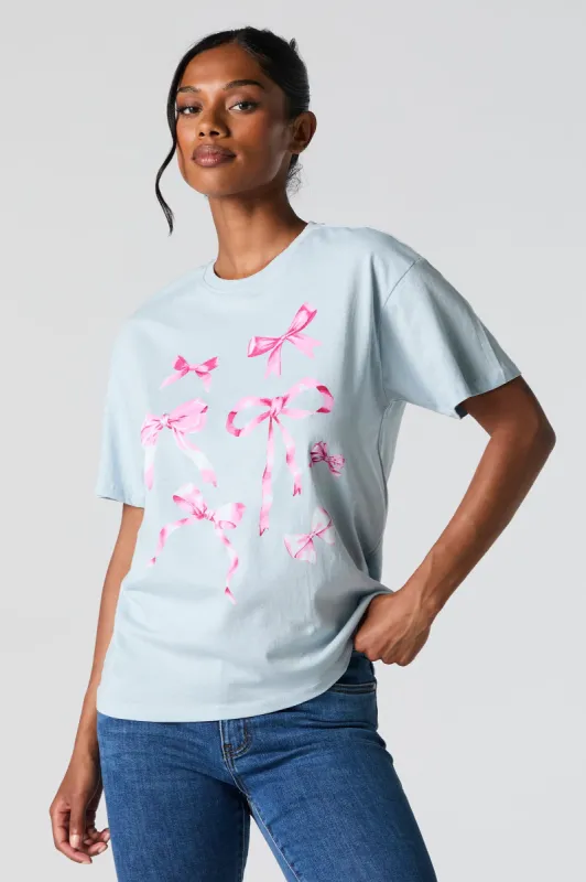 Bow Graphic Boyfriend T-Shirt sold by Charlotte Russe