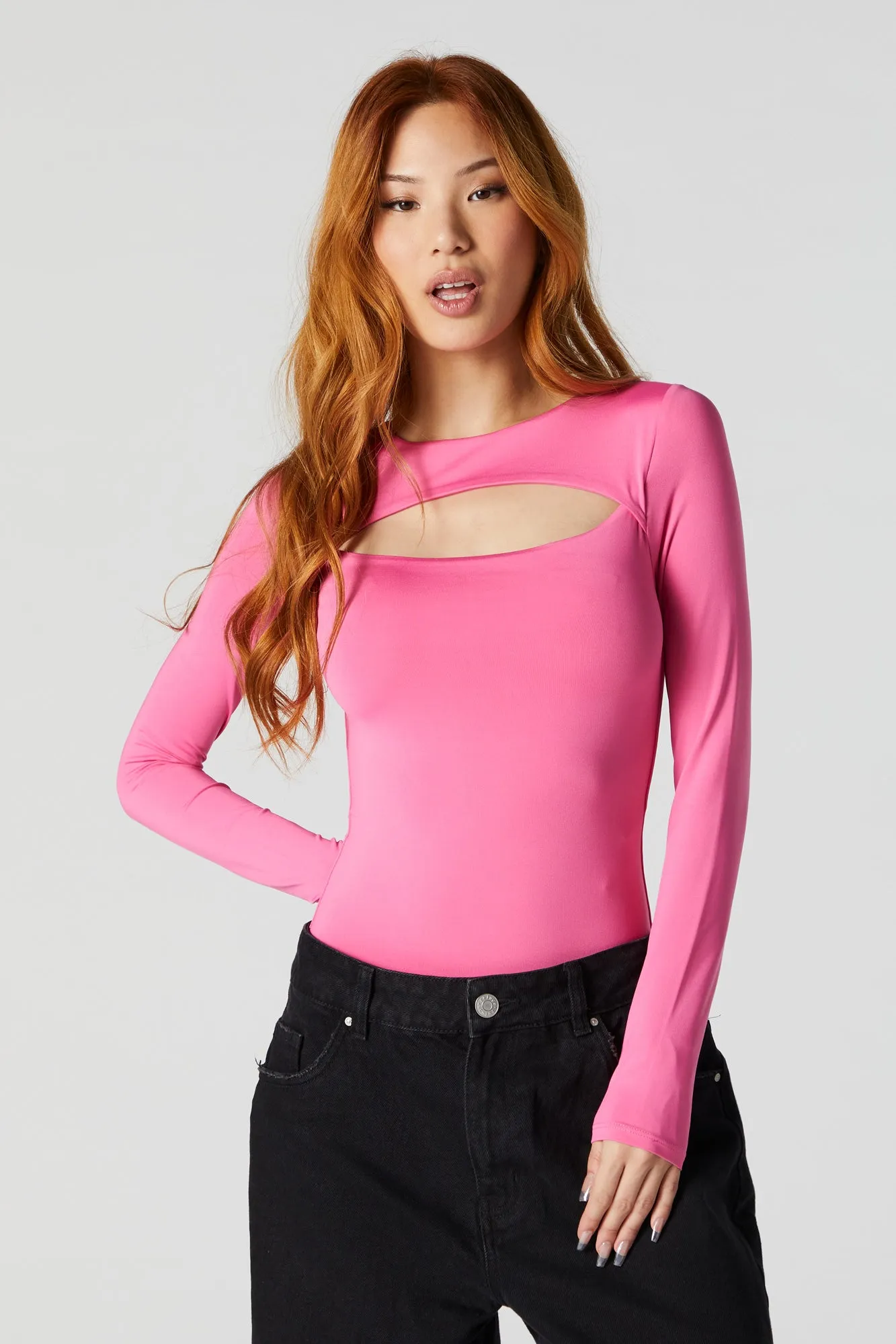 Contour Long Sleeve Cut Out Bodysuit sold by Charlotte Russe product image thumbnail 2