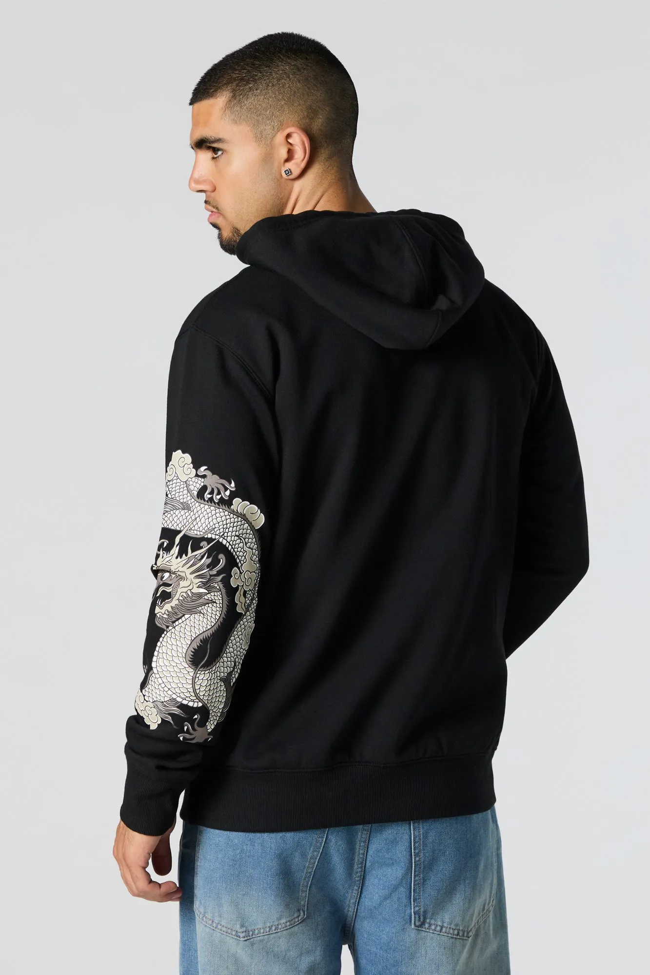 Tiger Graphic Fleece Hoodie sold by Charlotte Russe product image thumbnail 2