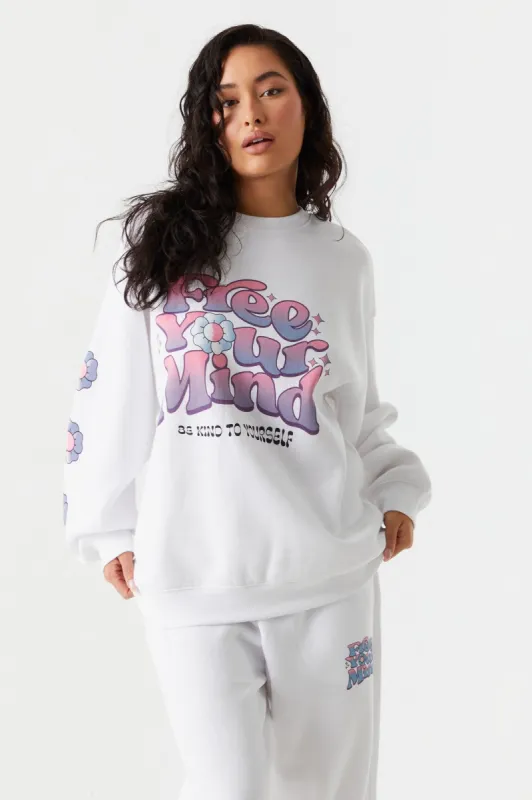Free Your Mind Graphic Boyfriend Sweatshirt sold by Charlotte Russe