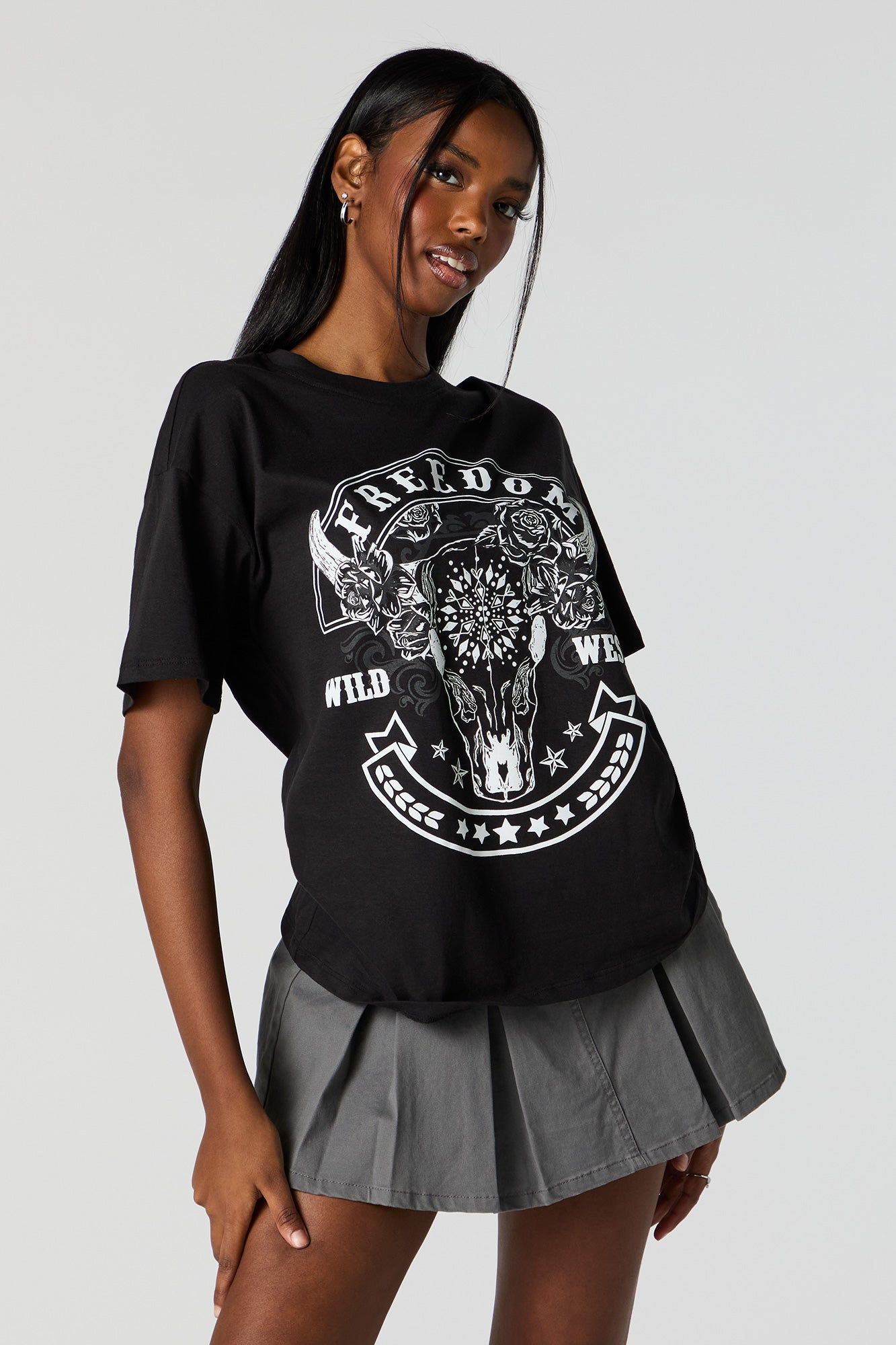 Freedom Graphic Boyfriend T-Shirt sold by Charlotte Russe product image thumbnail 2