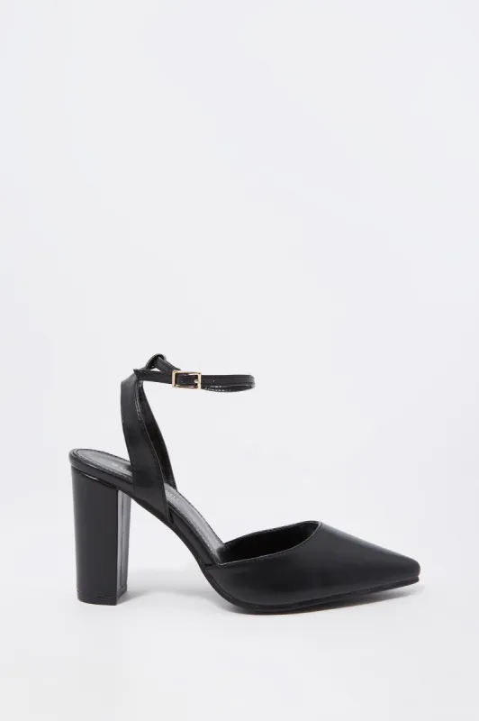 Pointed Toe Ankle Strap Heel sold by Charlotte Russe