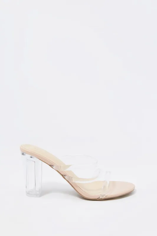 Clear Triple Band Mule Heel sold by Charlotte Russe