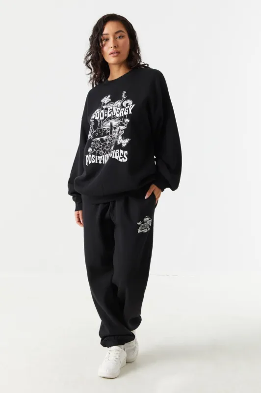 Good Energy Graphic Boyfriend Jogger sold by Charlotte Russe