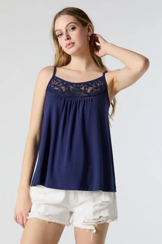 Lace Trim Tank Top sold by Charlotte Russe