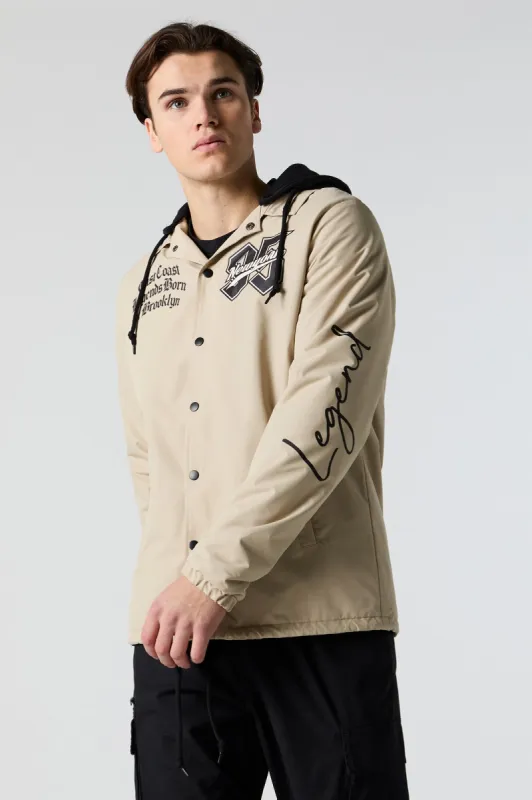 New York Graphic Coach Jacket sold by Charlotte Russe