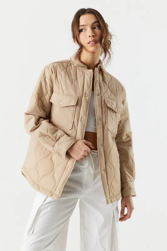 Nylon Quilted Jacket sold by Charlotte Russe