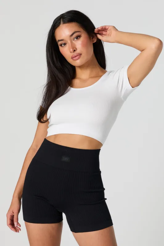 Seamless Scoop Neck Crop Top sold by Charlotte Russe