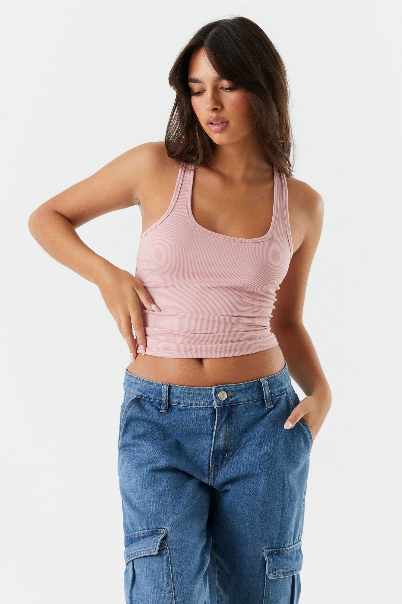 Soft Ribbed Scoop Neck Tank sold by Charlotte Russe product image thumbnail 19