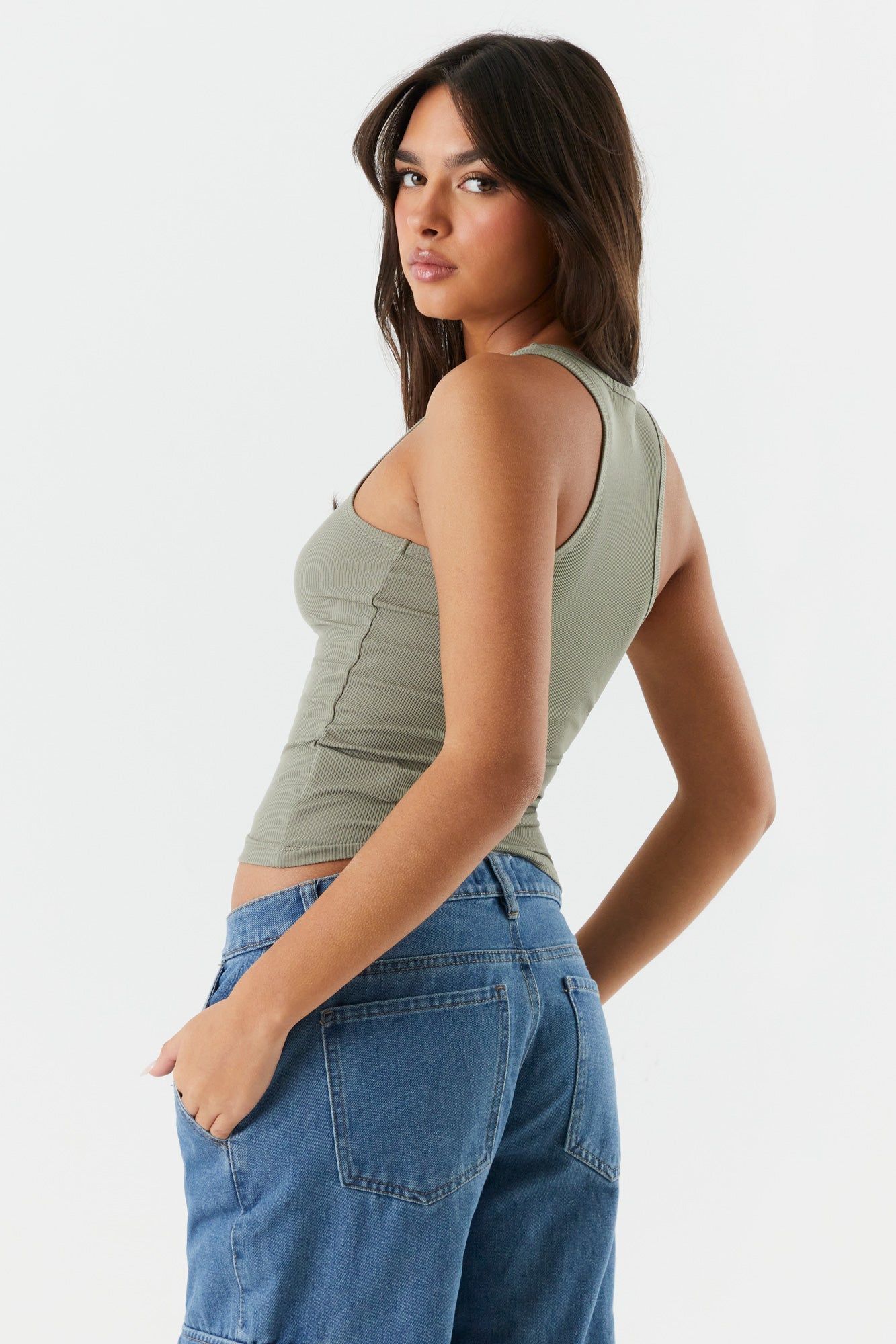 Soft Ribbed Scoop Neck Tank sold by Charlotte Russe product image thumbnail 2