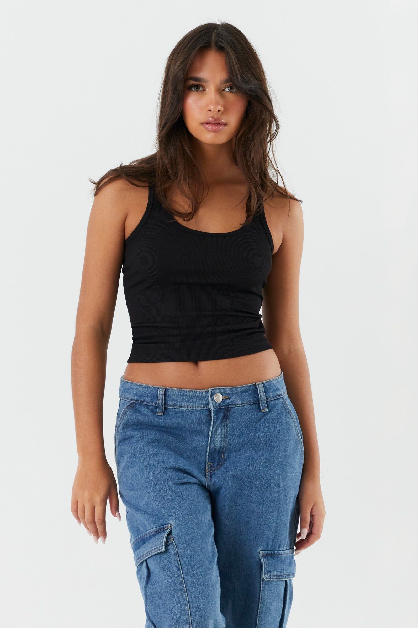 Soft Ribbed Scoop Neck Tank sold by Charlotte Russe product image thumbnail 4