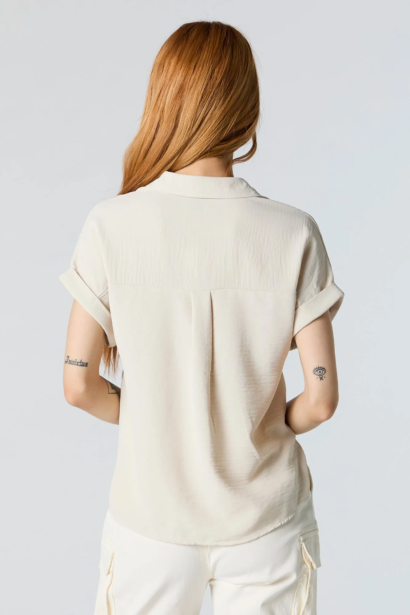 Button-Up Short Sleeve Top sold by Charlotte Russe product image thumbnail 2