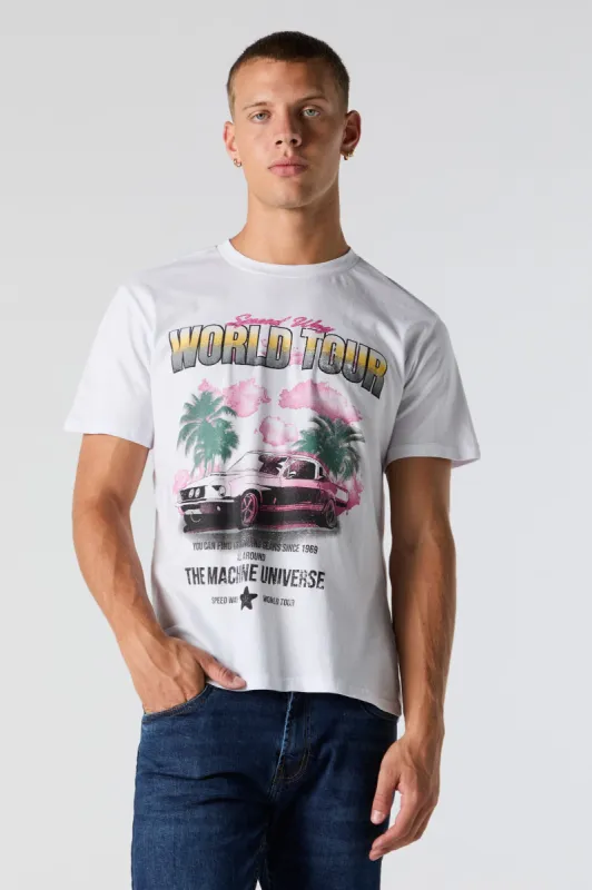 Speedway World Tour Graphic T-Shirt sold by Charlotte Russe