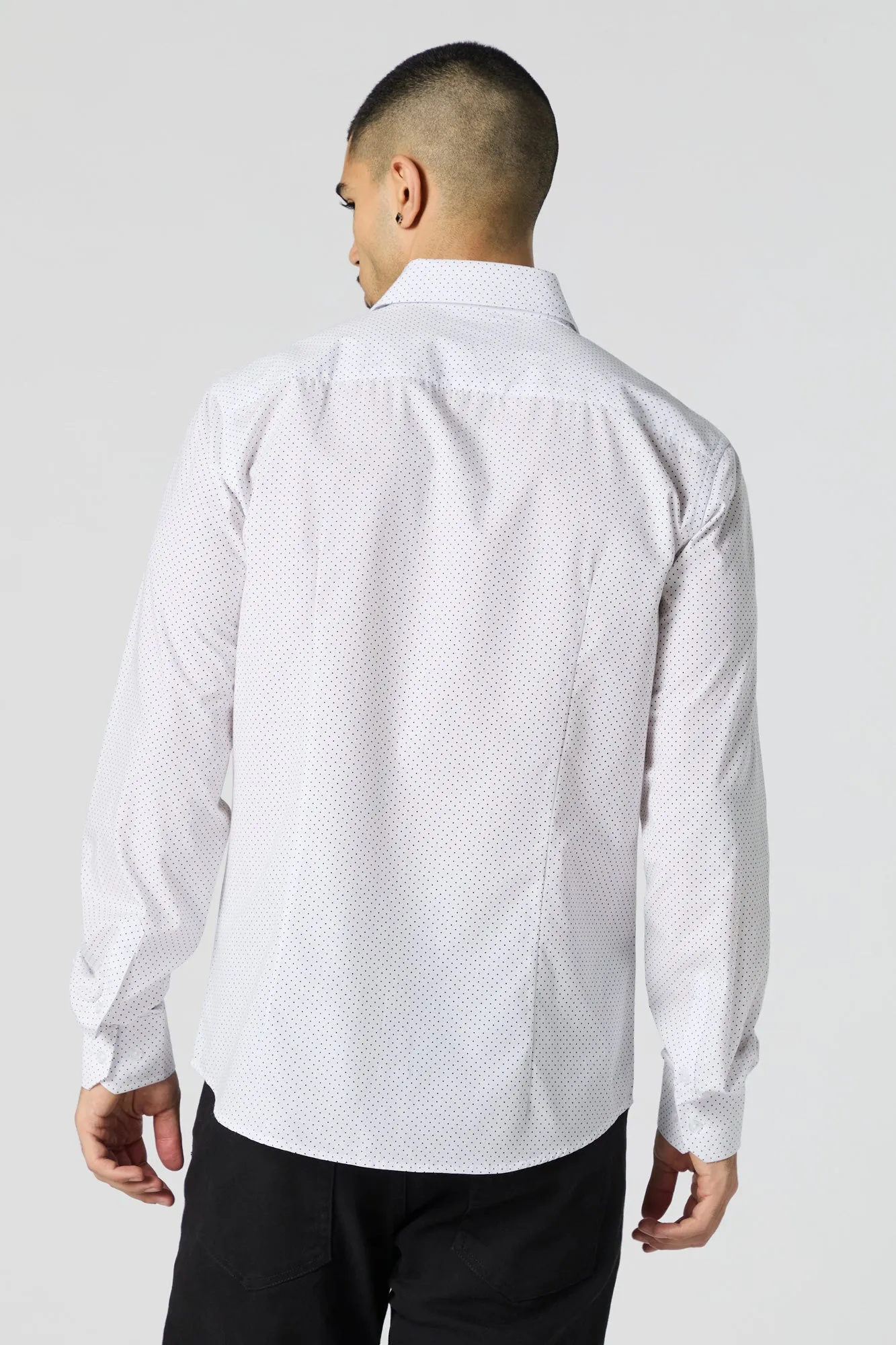 Micro Dot Button-Up Dress Shirt sold by Charlotte Russe product image thumbnail 2