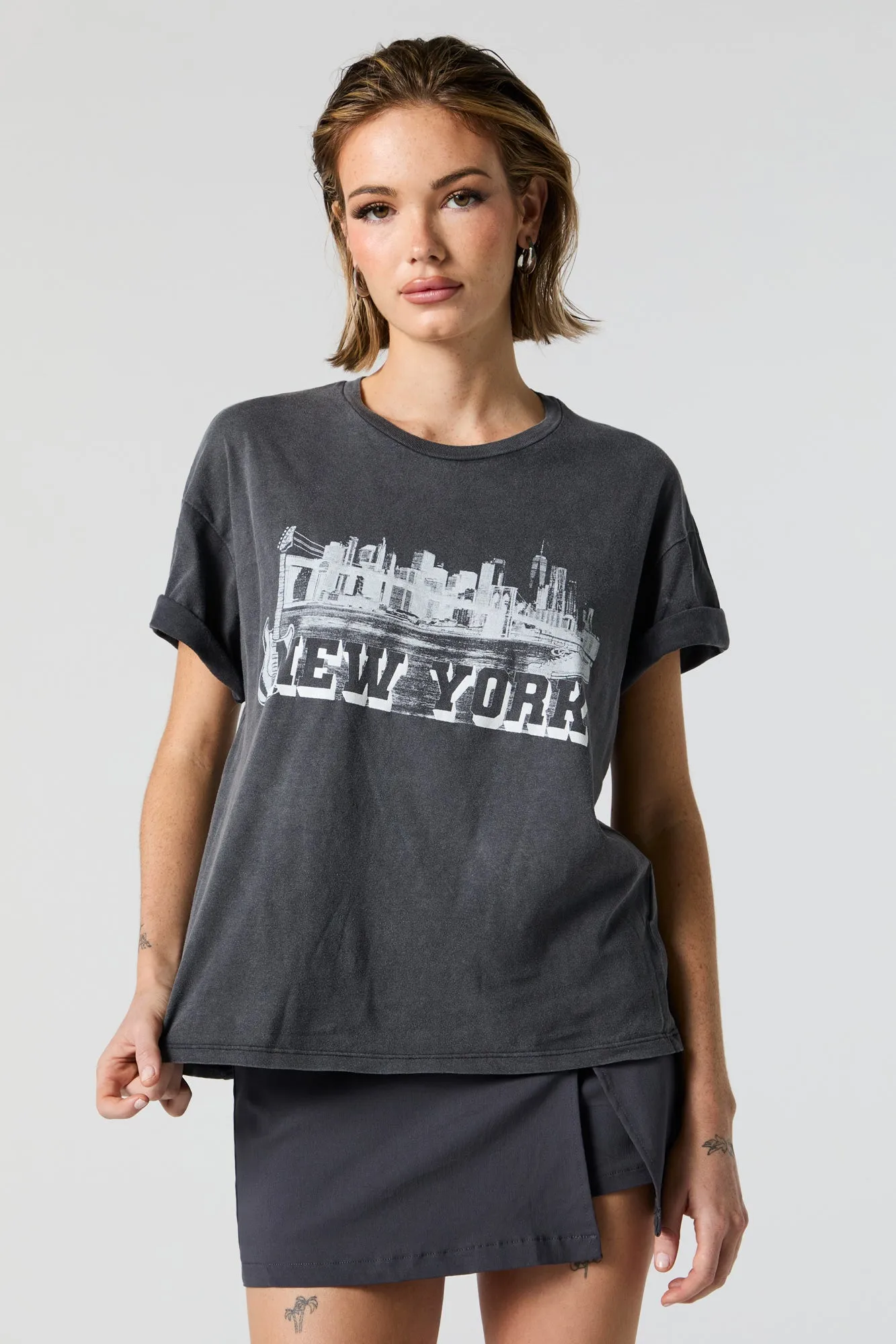 New York Graphic Boyfriend T-Shirt sold by Charlotte Russe
