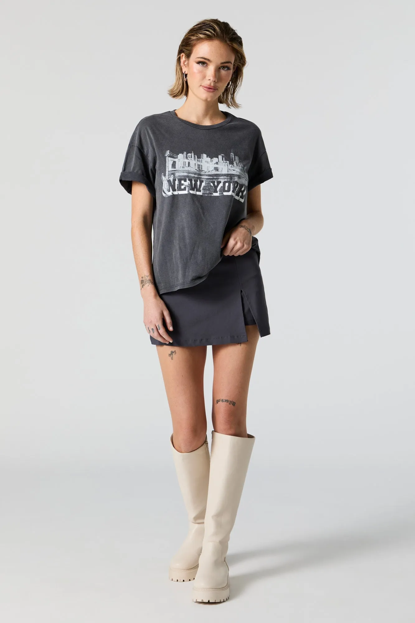 New York Graphic Boyfriend T-Shirt sold by Charlotte Russe product image thumbnail 3